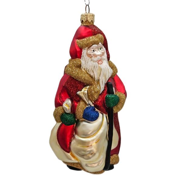 Patricia Breen Cubist Santa Claus Red Gold Accent Cubism Art Christmas Ornament - Picture 3 of 11